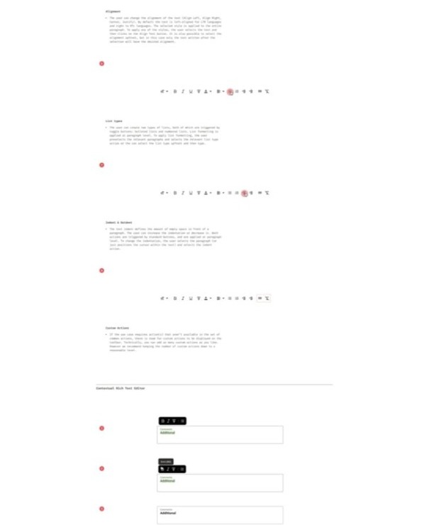 Internal specification artifact showing documented contextual interaction behavior, presented at a distance.